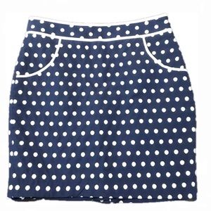 The Limited navy blue polkadot pencil skirt